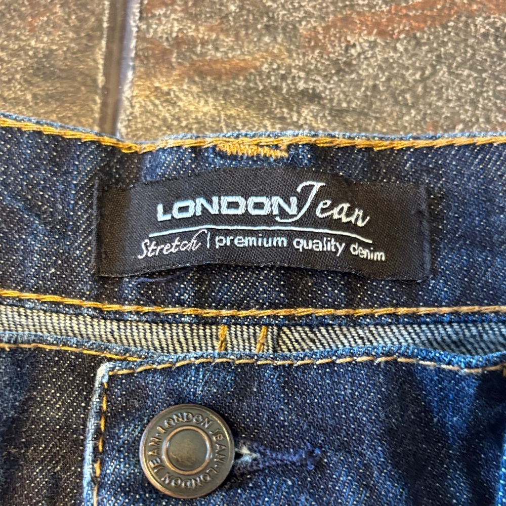 LONDONJEAN Dark Blue Wide Leg Stretch Jeans Sz 8 - Picture 2 of 12